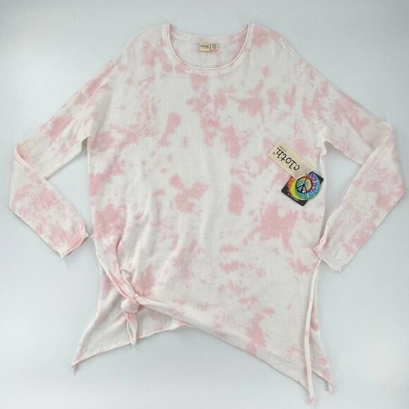 NWT Cloth By Design Oversized Sweater Pink White Tie-Dye Lightweight Size Small - Picture 5 of 12